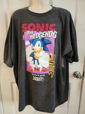NWT~Sonic the Hedgehog~No Time for Games~T-Shirt~Mens 3XL (54/56)~Sega~1991